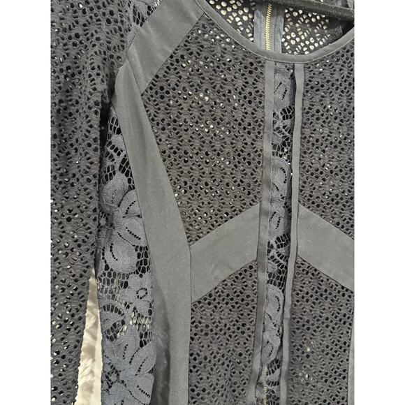 Nanette Lepore Lace Panel Dress Long Sleeve Size 6 (080) - Picture 4 of 11